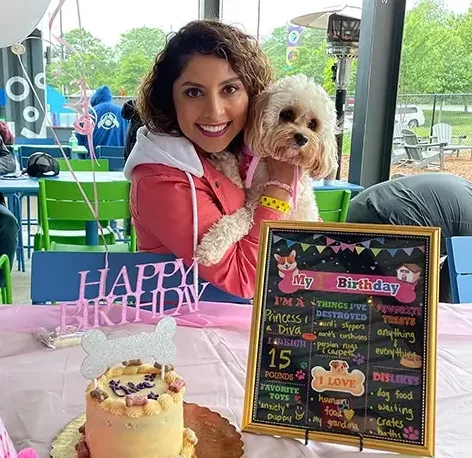 Dr. Sheyda Maghsoudi and her dog